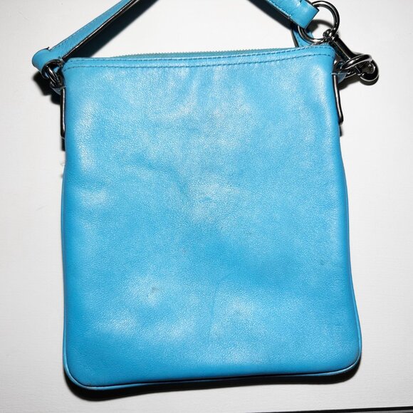 Coach Crossbody Leather Bag in Turquoise Blue - Picture 4 of 7